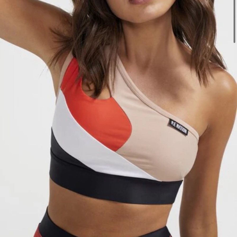P.E Nation sz S one shoulder sports bra euc
